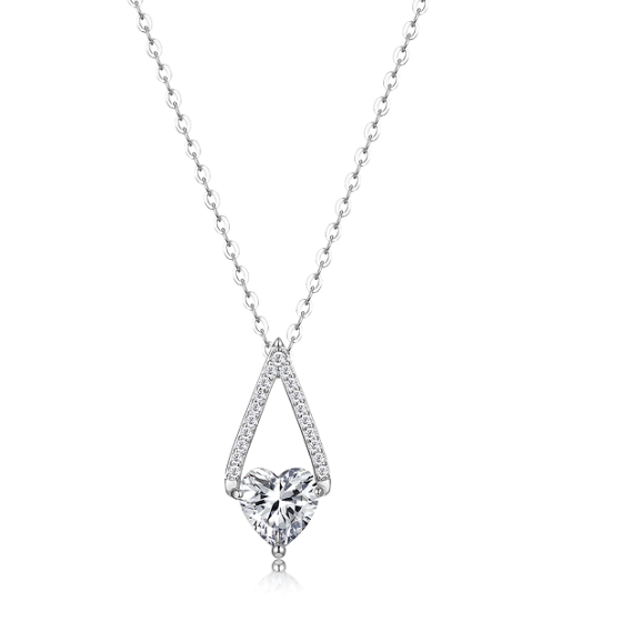 Sterling 925 Silver Moissanite Necklace L-MP0153