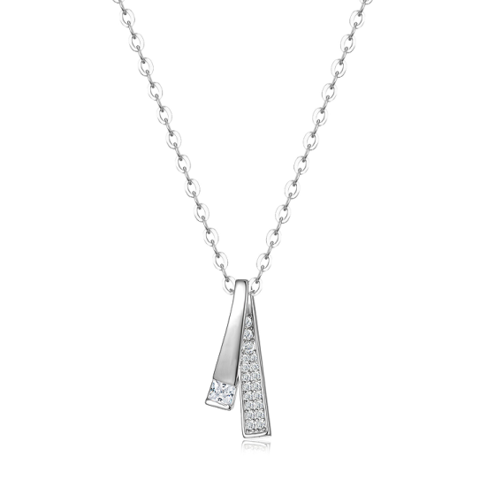 Sterling 925 Silver Moissanite Necklace L-MP0159