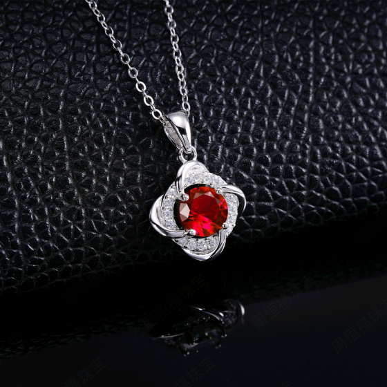 Lab Ruby Pendant (ZHF-P5516R)