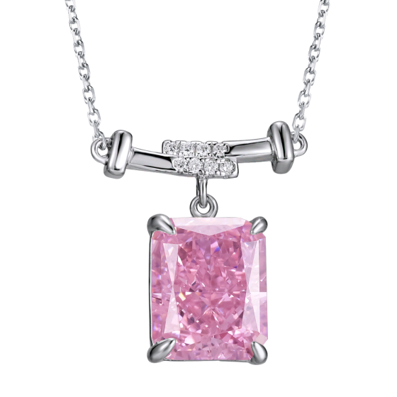 Pink Cubic Zirconia Necklace (ZHF-P0756F)