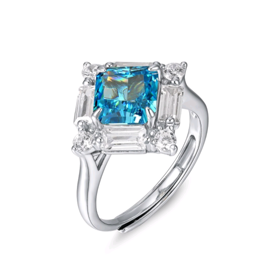 Blue Cubic Zirconia Ring (ZHF-R0644B)
