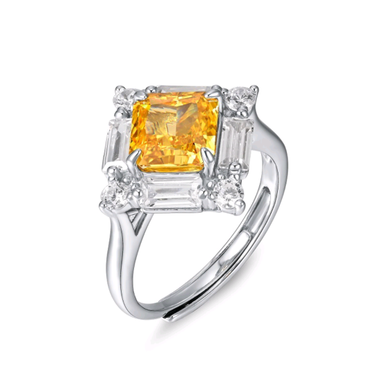 Yellow Cubic Zirconia Ring (ZHF-R0644Y)