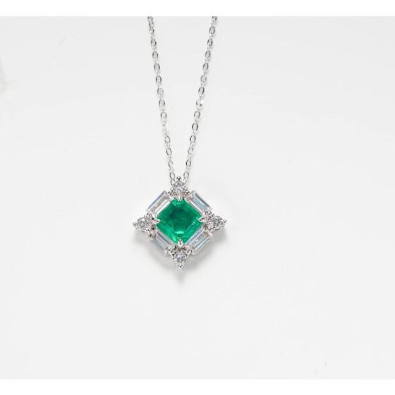 Blue Lab-Created Cubic Zirconia Pendant (ZHF-P0591)