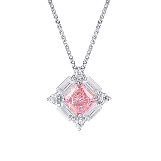 Pink Lab-Created Cubic Zirconia Pendant (ZHF-P0591F)
