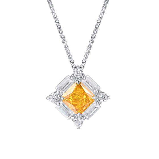 Yellow Lab-Created Cubic Zirconia Pendant (ZHF-P0591Y)