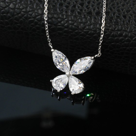 925 Sterling Silver Cubic Zirconia Necklace (P0912)