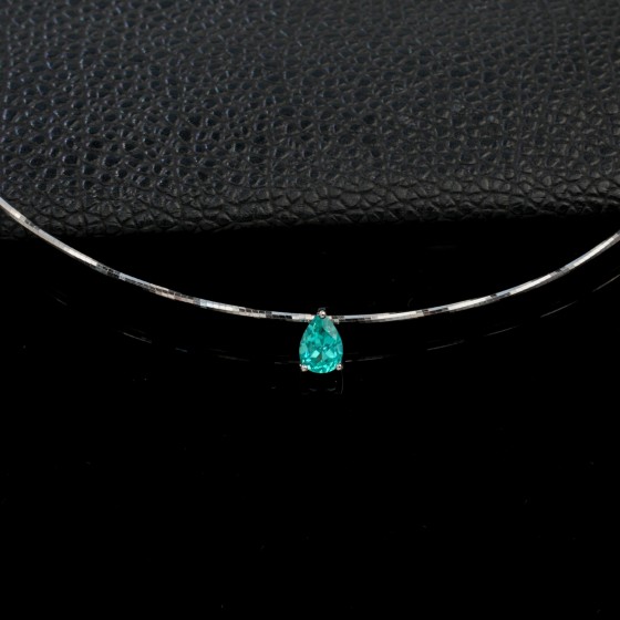 925 Sterling Silver Paraiba Color Garnet Necklace(P20250909SK)