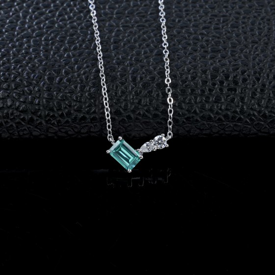 925 Sterling Silver Paraiba Color Garnet Necklace(ZHF-P5508SK)