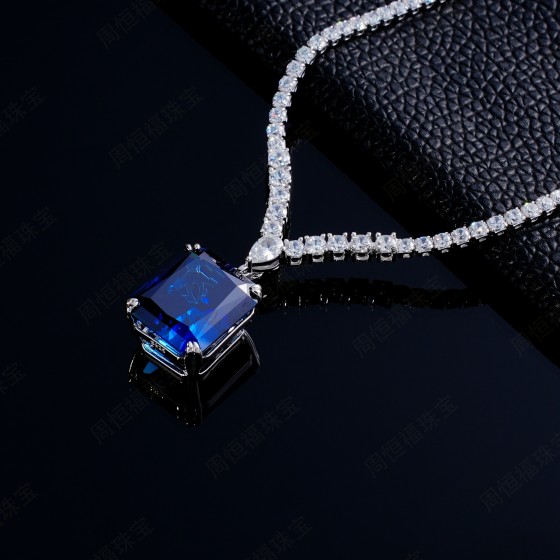 925 Silver Cubic Zirconia Necklace (P0675DB)